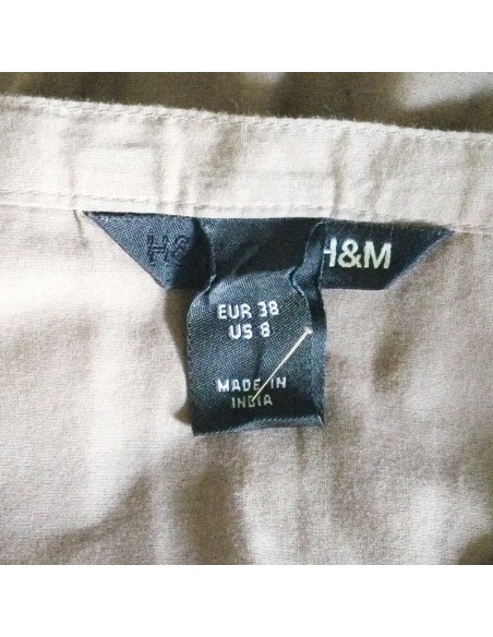 Jupe bohème taupe H&M T38 mi-longue coton doublée