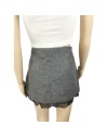 Mini jupe grise Zara T38 laine dentelle noire neuve