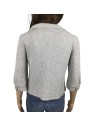 Gilet gris clair col Claudine manches 3/4 T34