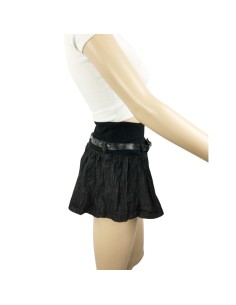 Mini jupe jean noire Zara T36 élastique ceinture été plage 2