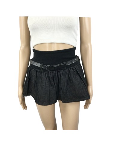 Mini jupe jean noire Zara T36 élastique ceinture été plage Mini jupe jean noire Zara T36 élastique ceinture été plage