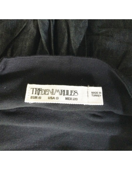 Mini jupe jean noire Zara T36 élastique ceinture été plage