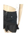 Mini jupe jean noire Morgan T36 tulipe volant poches