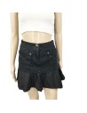 Mini jupe jean noire Morgan T36 tulipe volant poches