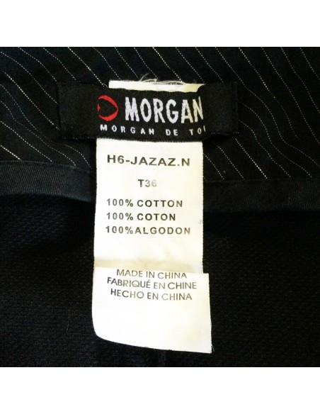 Mini jupe jean noire Morgan T36 tulipe volant poches