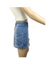 Mini jupe jean bleue femme No Excuse T36 zip dos ceinture