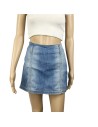 Mini jupe jean bleue femme No Excuse T36 zip dos ceinture