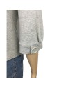 Gilet gris clair col Claudine manches 3/4 T34
