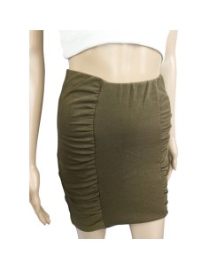 Mini jupe marron femme Vera Lucci T36 moulante élastique 2
