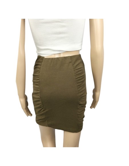 Mini jupe marron femme Vera Lucci T36 moulante élastique