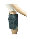 Mini jupe jean femme Mango T36 droite coton été plage