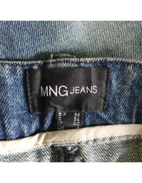 Mini jupe jean femme Mango T36 droite coton été plage