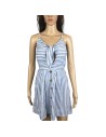 Robe à rayures bleu clair et blanc T34