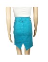 Jupe crayon jean turquoise Mango femme T34 coton stretch
