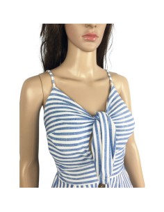 Robe à rayures bleu clair et blanc T34 2