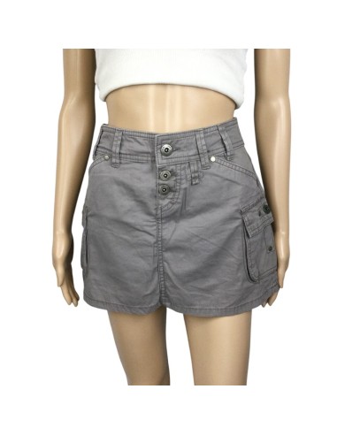 Mini jupe taupe femme Mango T34 coton droite été plage Mini jupe taupe femme Mango T34 coton droite été plage