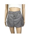 Mini jupe taupe femme Mango T34 coton droite été plage