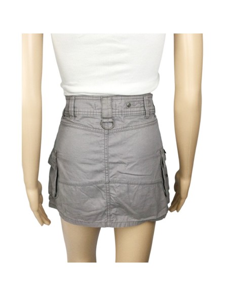 Mini jupe taupe femme Mango T34 coton droite été plage