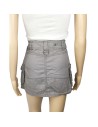 Mini jupe taupe femme Mango T34 coton droite été plage