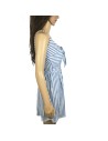 Robe à rayures bleu clair et blanc T34