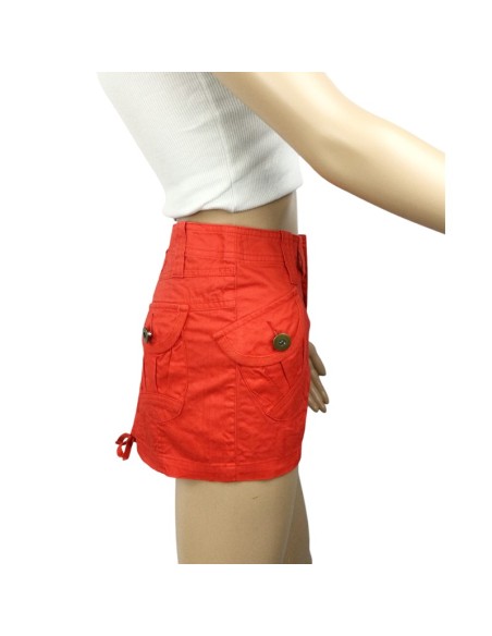 Mini jupe rouge femme Body & Soul T34 coton été plage