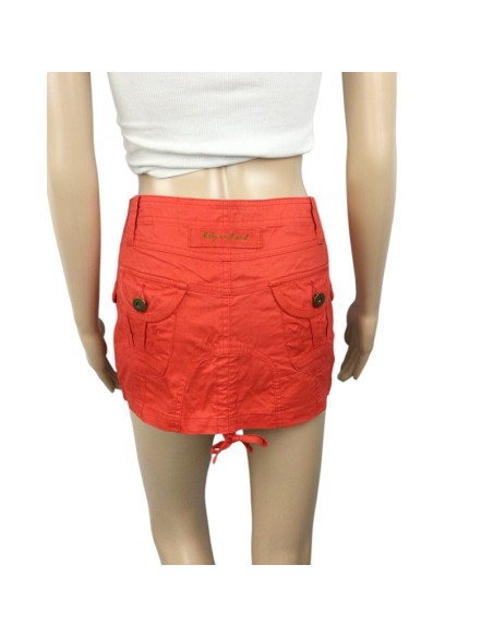 Mini jupe rouge femme Body & Soul T34 coton été plage