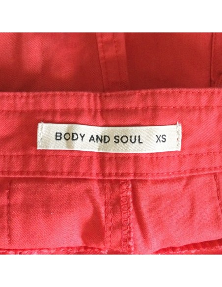 Mini jupe rouge femme Body & Soul T34 coton été plage