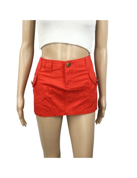 Mini jupe rouge femme Body & Soul T34 coton été plage