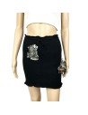 Jupe noire moulante femme Toba&Co T34 laine avec cordon