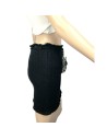 Jupe noire moulante femme Toba&Co T34 laine avec cordon