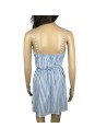 Robe à rayures bleu clair et blanc T34