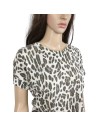 Pull femme léopard Naf Naf T38 manches courtes léger