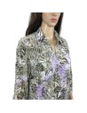Chemise femme kaki violet Canda T42 motif végétal