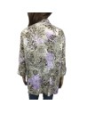 Chemise femme kaki violet Canda T42 motif végétal