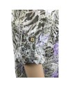Chemise femme kaki violet Canda T42 motif végétal
