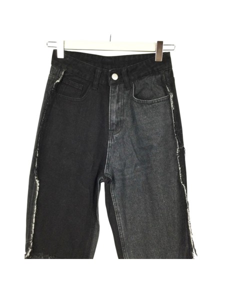 Jean large noir et gris bicolore T34