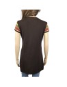 Tunique pull femme marron beige T36 manches courtes