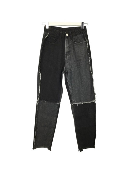 Jean large noir et gris bicolore T34