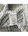 Pull gris femme T38 grosses mailles large manches longues