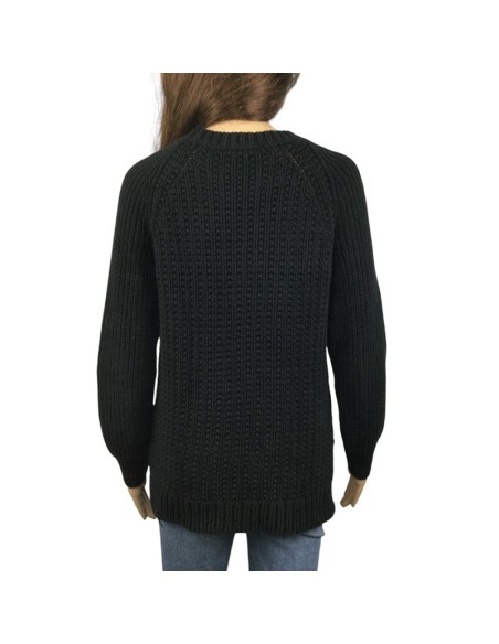 Pull noir femme Esprit T36 col rond grosses mailles