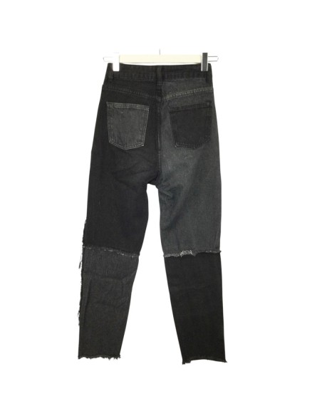 Jean large noir et gris bicolore T34
