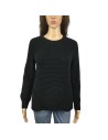 Pull noir femme Esprit T36 col rond grosses mailles