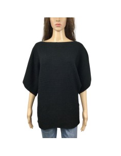 Pull noir femme grosses mailles Zamba T38 manches 3/4