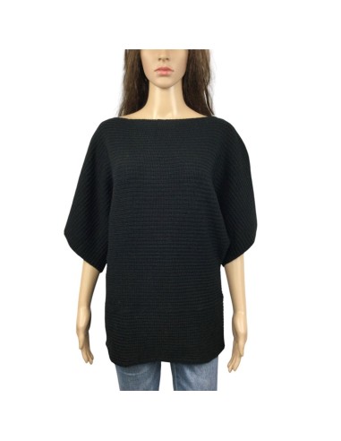 Pull noir femme grosses mailles Zamba T38 manches 3/4 Pull noir femme grosses mailles Zamba T38 manches 3/4