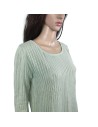 Pull vert d'eau femme Monoprix T38 mailles ajourées coton