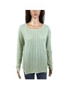 Pull vert d'eau femme Monoprix T38 mailles ajourées coton