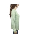 Pull vert d'eau femme Monoprix T38 mailles ajourées coton