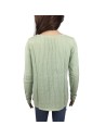 Pull vert d'eau femme Monoprix T38 mailles ajourées coton