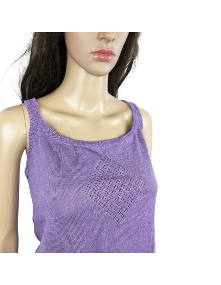 Débardeur violet maille chic T46 femme