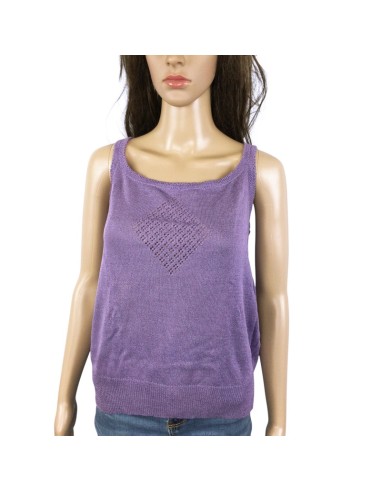 Débardeur violet maille chic T46 femme Débardeur violet maille chic T46 femme